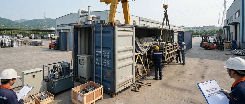 TZFoundry foundry equipment packed in 40HQ shipping containers for international export