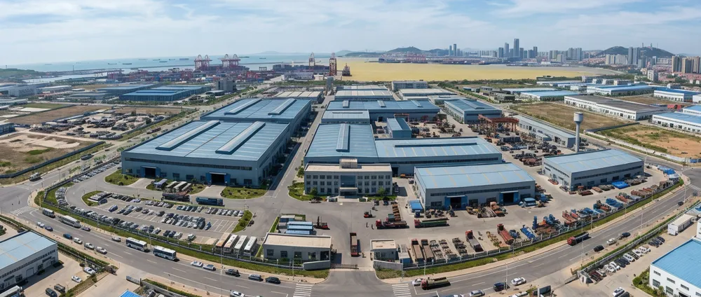 Aerial view of TZFoundry's 15,000 square meter manufacturing facility in Qingdao, China