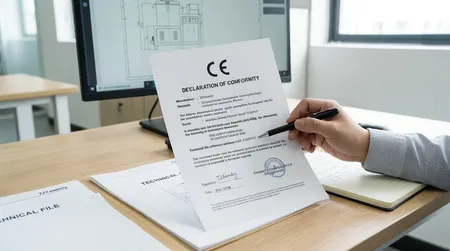 CE marking declaration of conformity documentation for foundry equipment exported to European markets