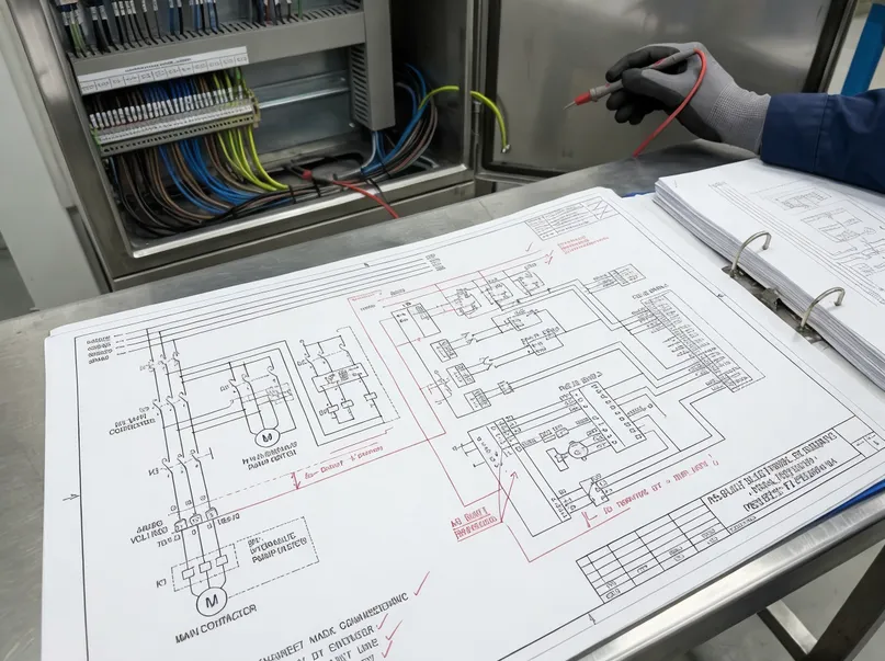 Electrical schematics showing actual as-built wiring for accurate troubleshooting and future modifications