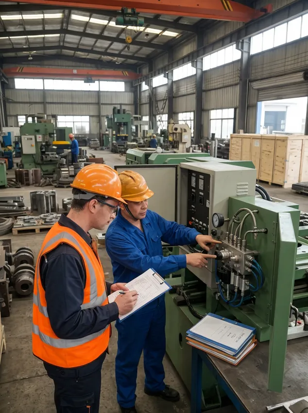 SGS pre-shipment inspection at TZFoundry facility verifying equipment against purchase order specifications