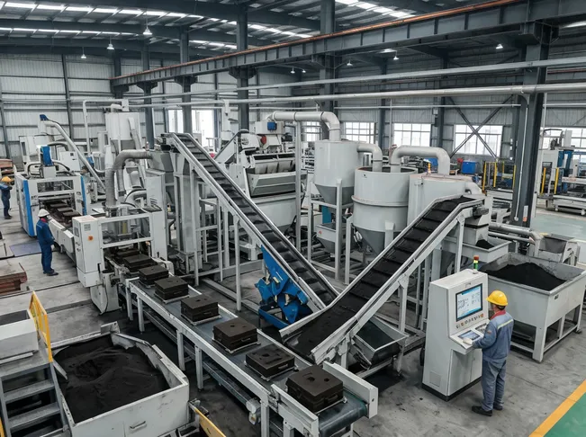 Reclamation efficiency improvement from 75% to 85% reduces fresh sand purchasing by 40% on automatic flaskless clay sand processing lines