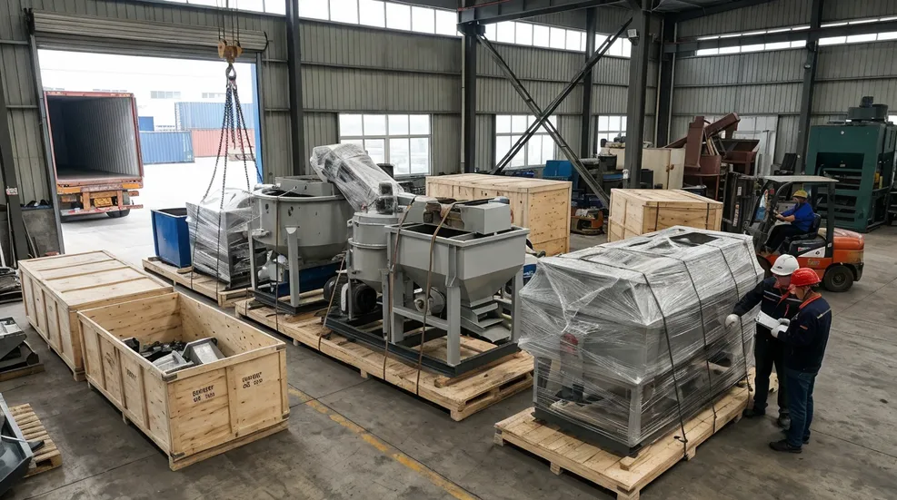 TZFoundry automatic flaskless clay sand processing line prepared for export shipping at Qingdao facility