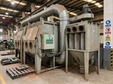 TZFoundry integrated dust collection system interlocked with blasting equipment