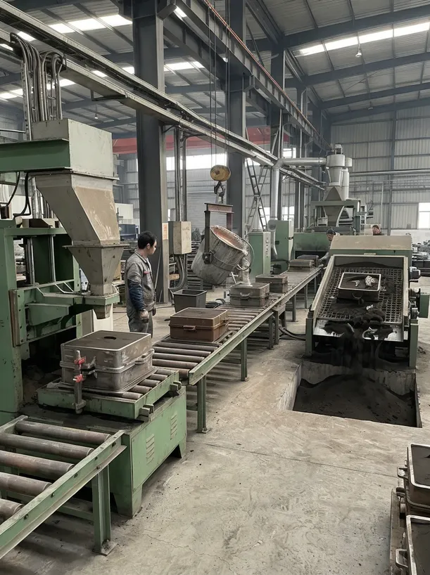 TZFoundry Qingdao facility — casting line test area for molding, pouring, and shakeout demonstrations