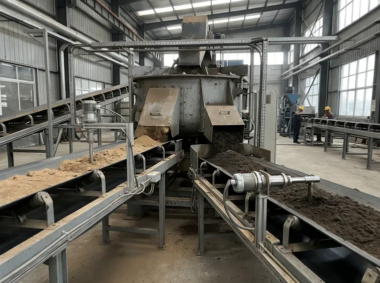 Dual-point moisture sensing locations in TZFoundry clay sand making line — pre-mixing and post-mixing capacitance sensors