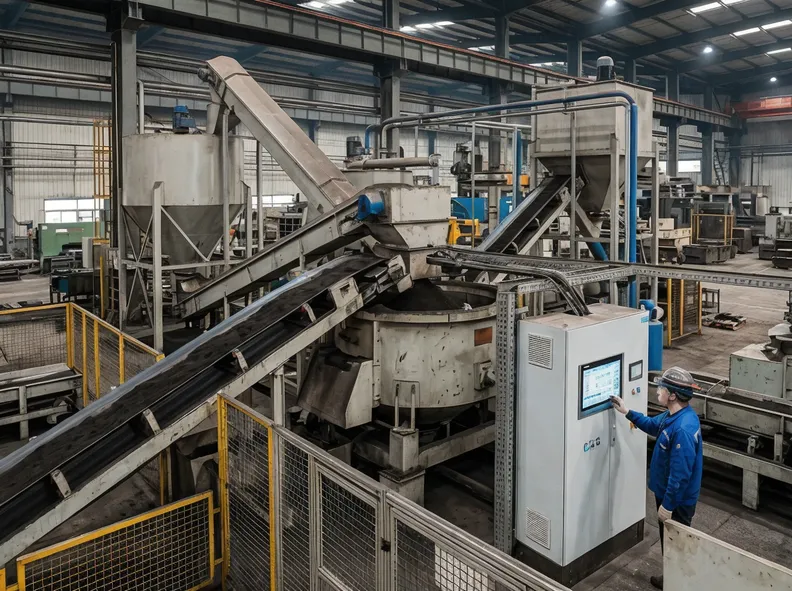 TZFoundry clay sand preparation line — PLC-controlled mixing and conditioning system for foundry molding sand