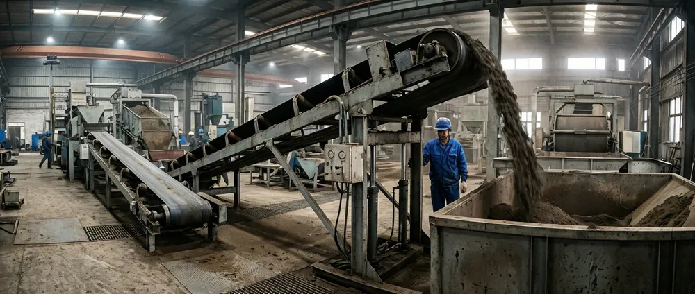 TZFoundry clay sand preparation line conveyor interface showing adjustable discharge height and belt width configurations