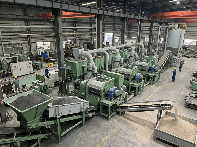 Clay sand reclamation line system — modular mechanical attrition units for 3-20+ tons per hour sand recovery