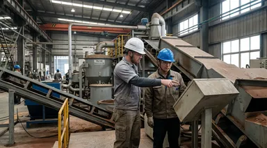 TZFoundry technician conducting hands-on operator training during clay sand reclamation line commissioning
