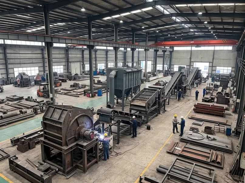 TZFoundry manufacturing facility producing clay sand reclamation systems across 15,000 square meters of production space