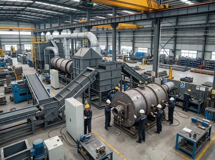 TZFoundry ISO 9001:2015 certified manufacturing facility for clay sand regeneration systems