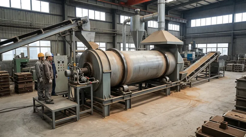 Small capacity batch-style rotary kiln regeneration system, 5-15 t/h throughput