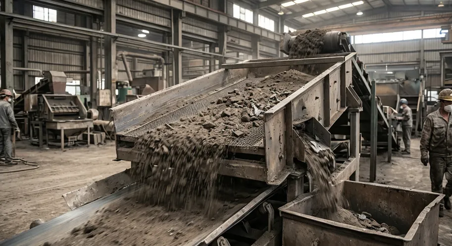 Single-deck vibrating screen configuration — one mesh layer performing either oversize removal or undersize extraction