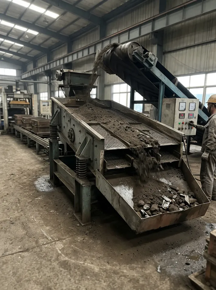 Clay sand vibrating screen sizing relative to molding line throughput — flask sand weight calculation