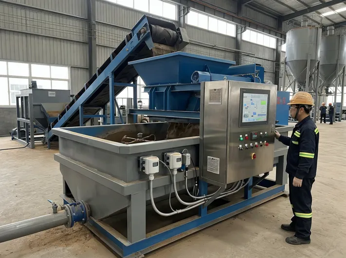 TZFoundry integrated clay sand washing system with PLC control panel and automated turbidity sensors