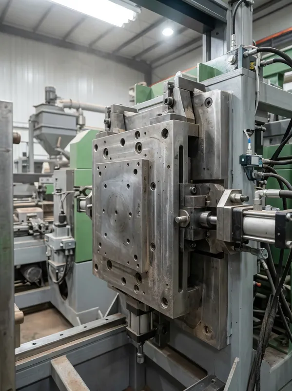 Pattern plate with quick-change mounting interface for flaskless clay sand molding line