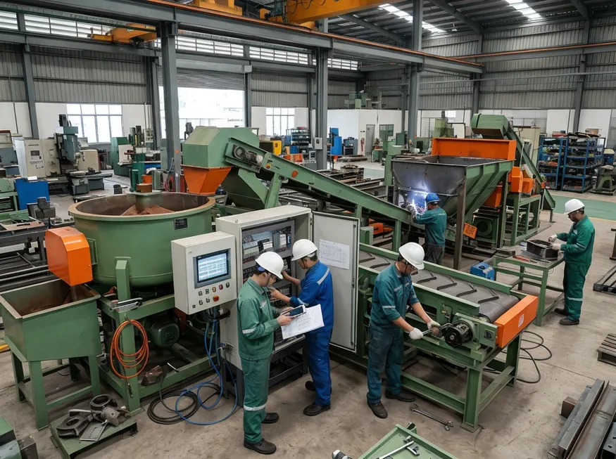 TZFoundry engineering workshop performing clay sand processing line customization work