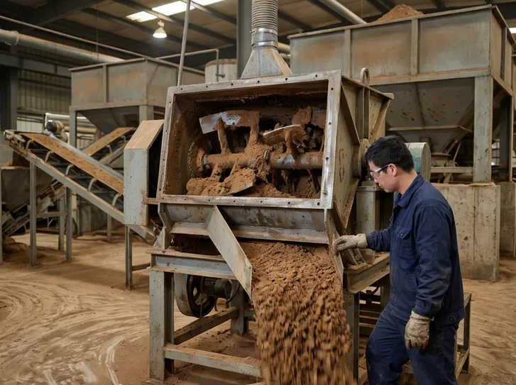 Paddle mixer producing uniform clay sand with consistent density for mold quality