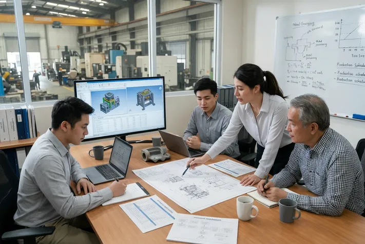 TZFoundry engineering team reviewing foundry equipment inquiry and production requirements