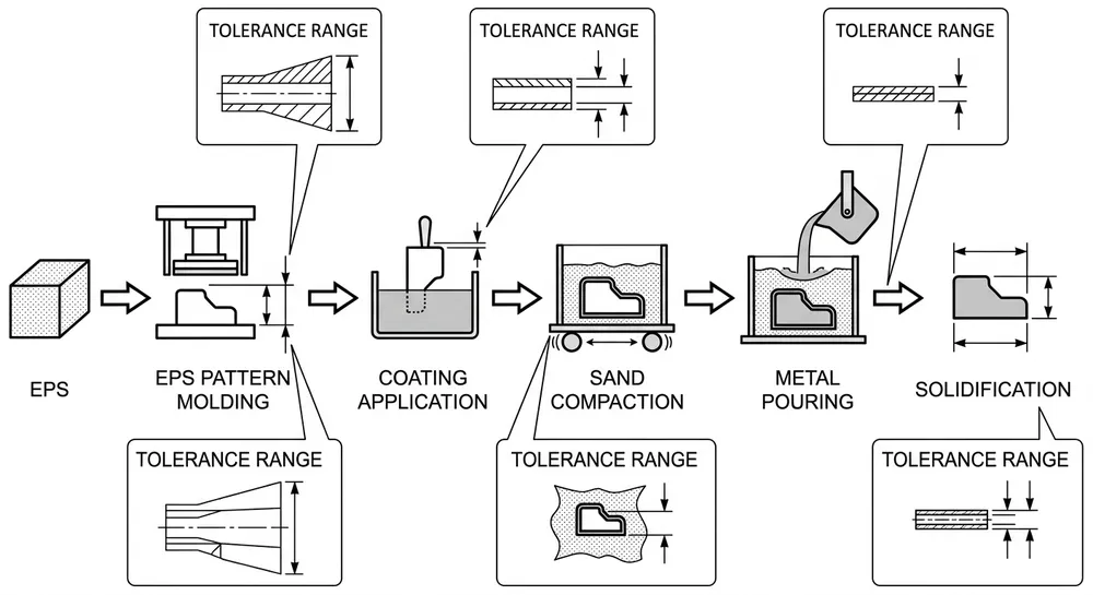 Lost foam casting dimensional accuracy workflow from pattern specs to final casting tolerance