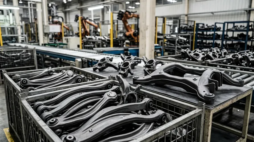 Ductile iron automotive suspension components produced by lost foam casting — control arms, steering knuckles, and subframe parts