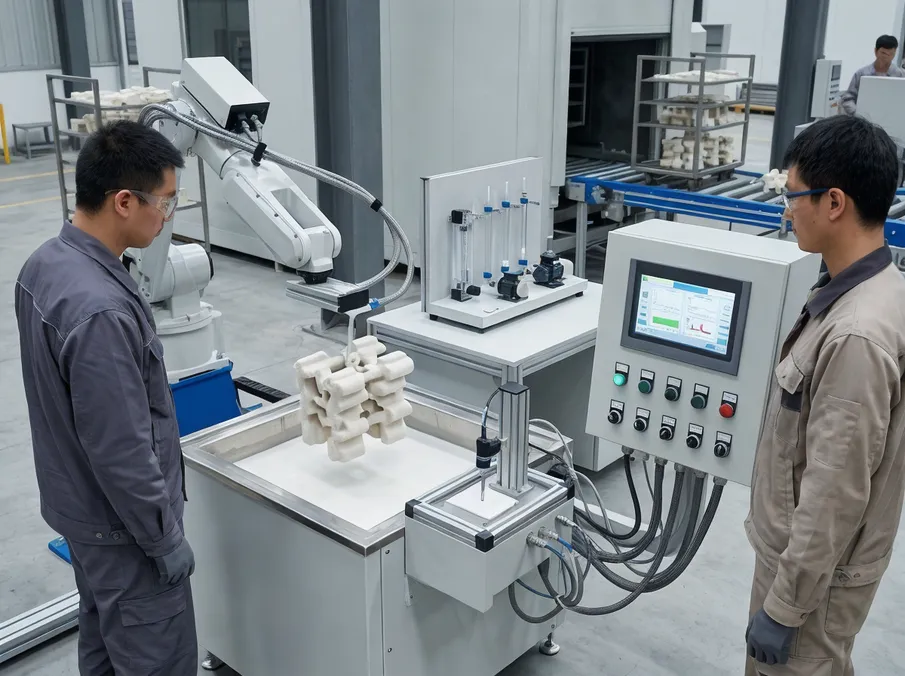 Coating thickness measurement and viscosity control system for lost foam patterns