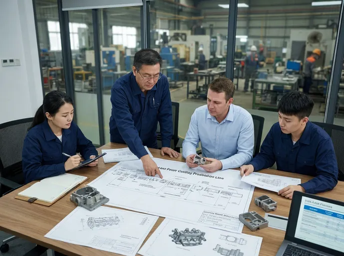 TZFoundry engineering team reviewing casting portfolio and line configuration with foundry buyer