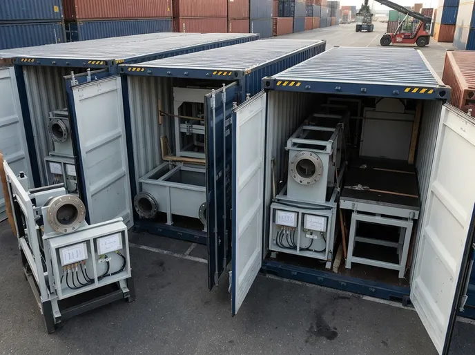 Modular lost foam line components packed in standard shipping containers