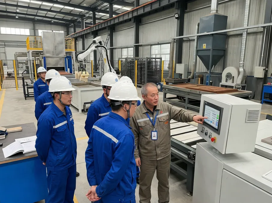 On-site operator training during commissioning of lost foam casting line