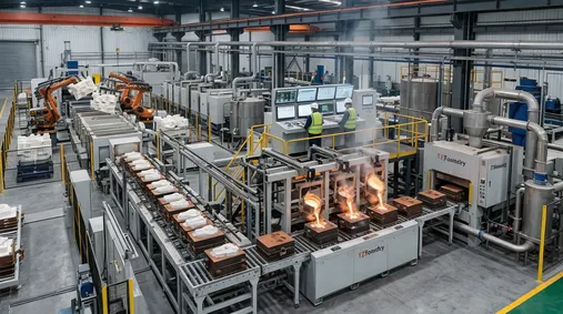 High-volume fully automated lost foam casting production line with robotic pattern handling