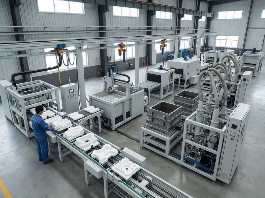 Lost foam casting equipment — modular production line components at TZFoundry manufacturing facility