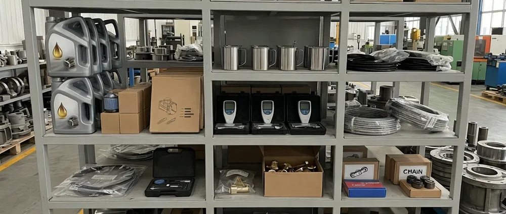 First-year maintenance spare parts kit for metal casting production line, organized by subsystem