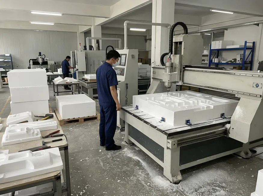 Outsourced polystyrene pattern shop producing EPS foam casting patterns with CNC tooling