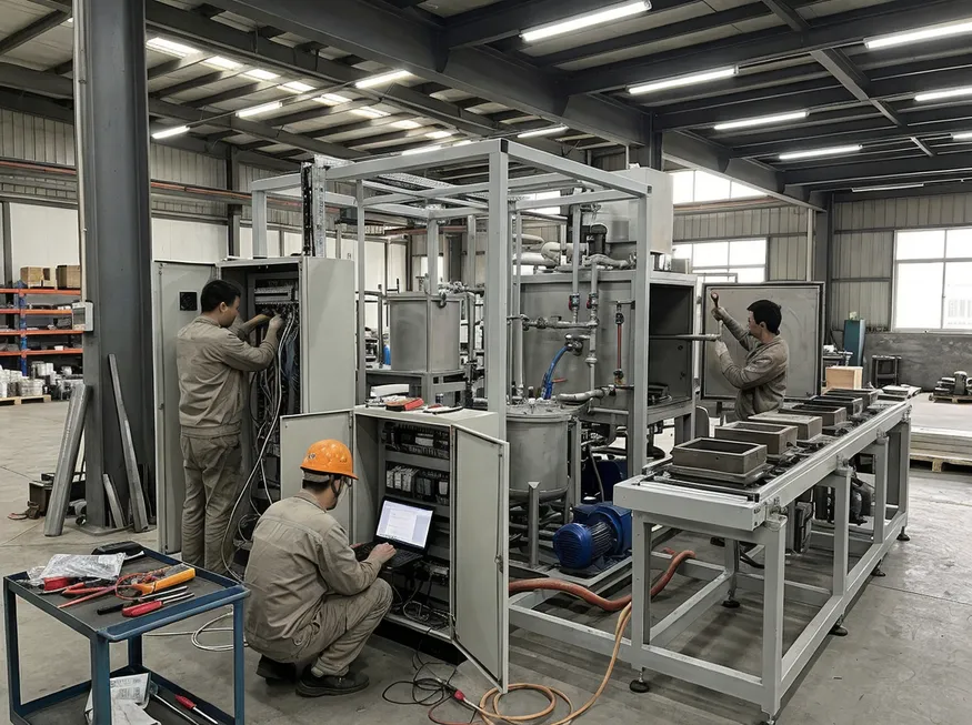 On-site commissioning and installation of TZFoundry vacuum casting production line