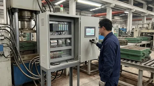 PLC control cabinet with programmed automation for foundry molding line