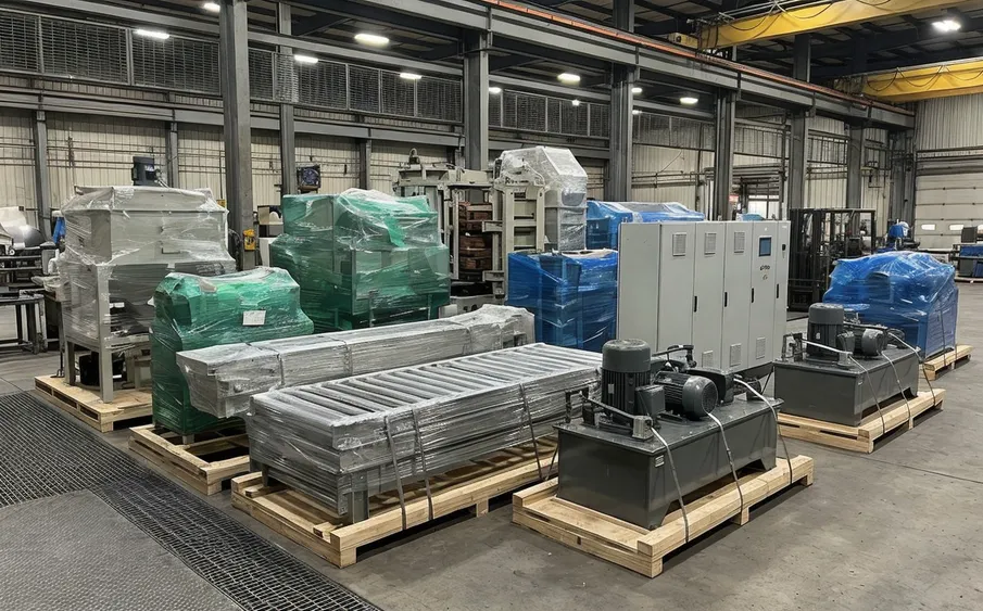 Complete standard production line ready for shipment at TZFoundry facility