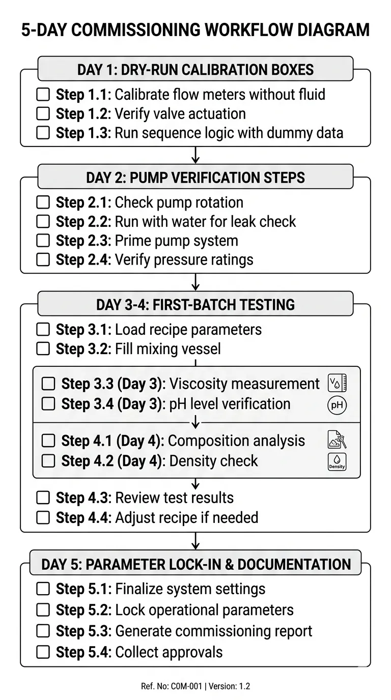 Commissioning Workflow Checklist Furan resin sand production line commissioning workflow checklist from dry-run to parameter lock-in