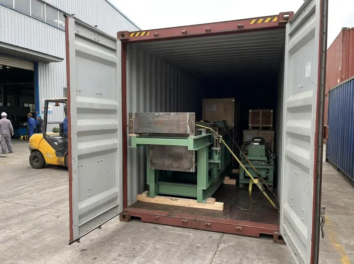 TZFoundry foundry equipment loaded into shipping container for international delivery