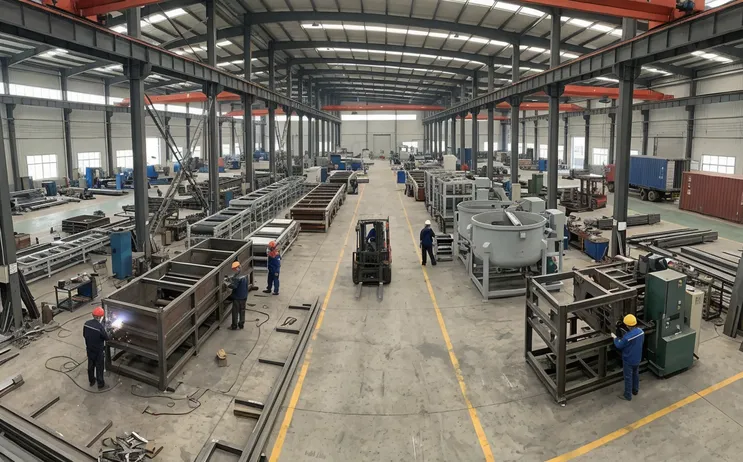TZFoundry 15,000 square meter manufacturing facility in Qingdao producing foundry equipment
